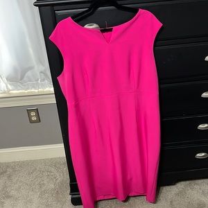 Hot pink sheath dress, kasper 18